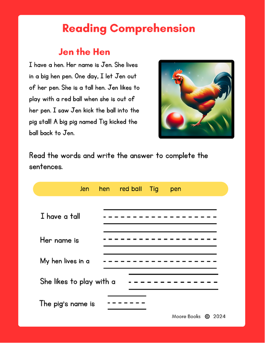 Reading Comprehension - Jen the Hen